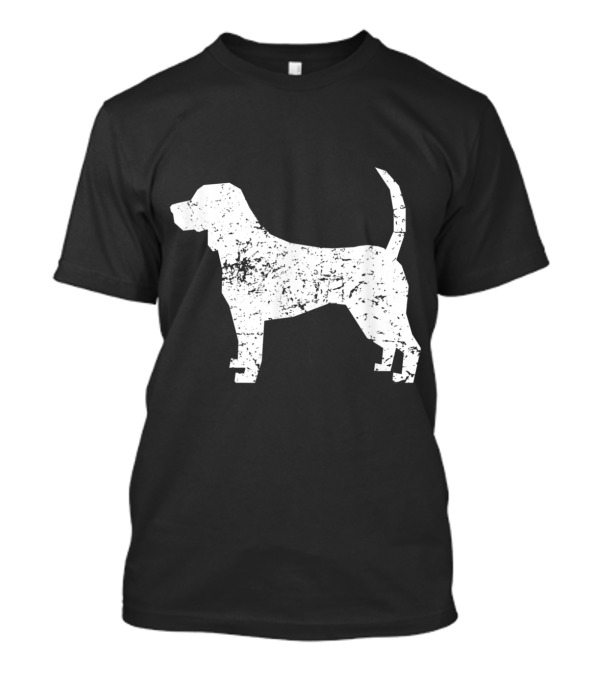 Distressed Beagle Silhouette Dog Profile T-Shirt