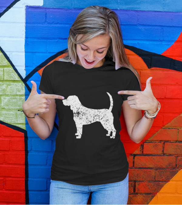 Distressed Beagle Silhouette Dog Profile T-Shirt