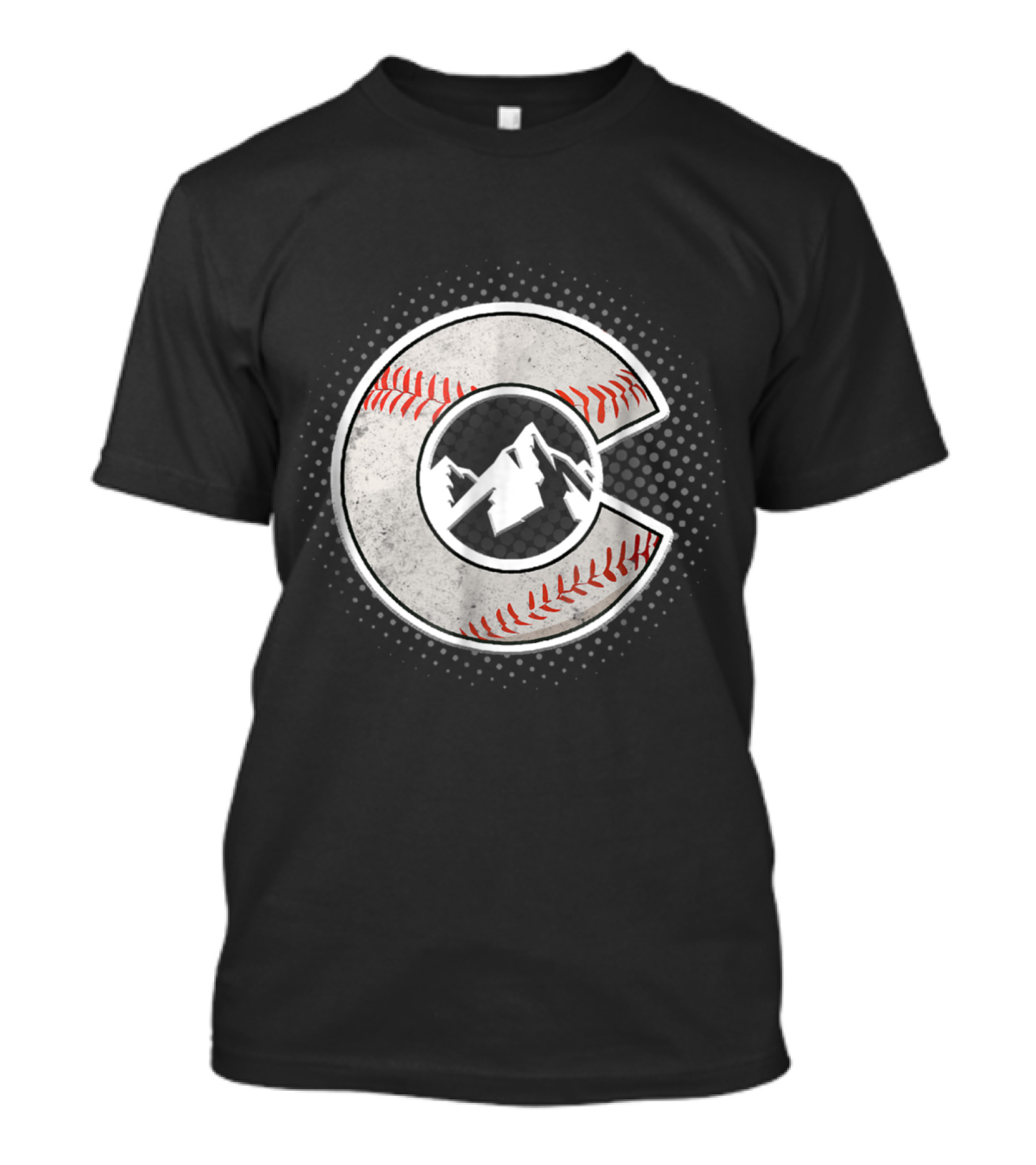 Colorado Baseball Distressed Mountain T-Shirt