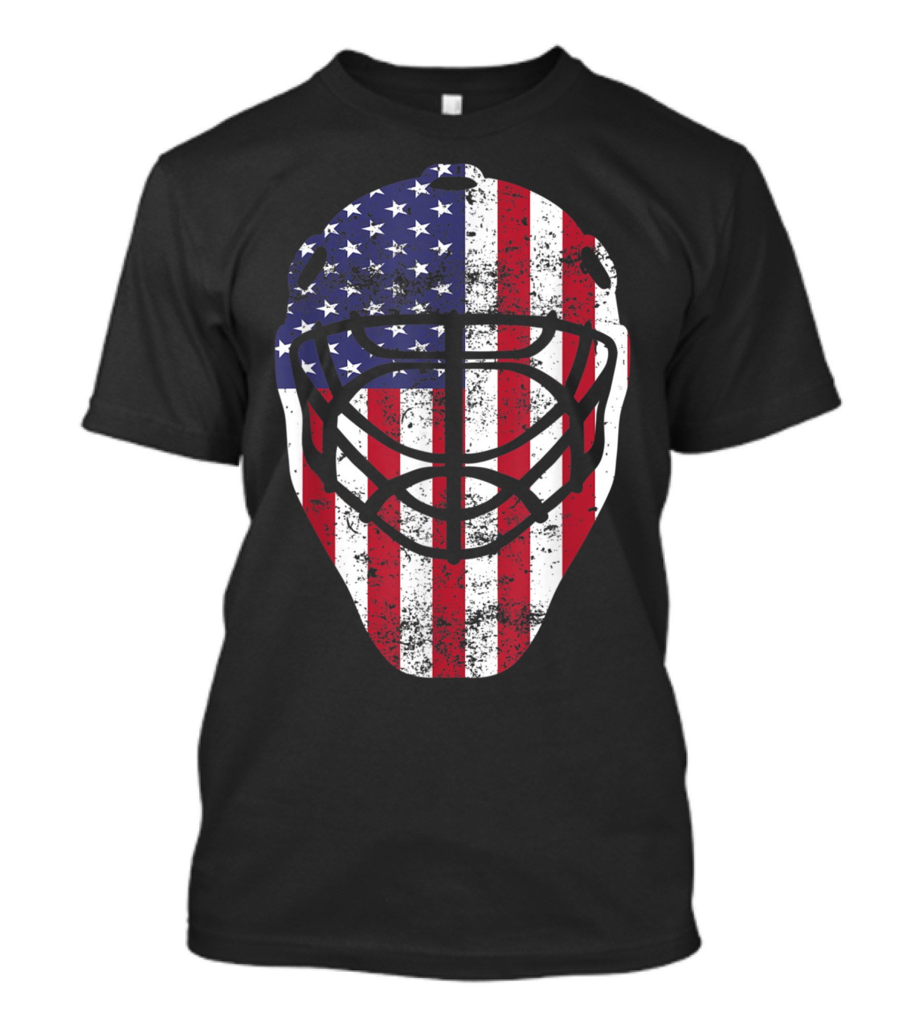 Patriotic American Flag Fourth Of July Goalie Mask Hockey T-Shirt
