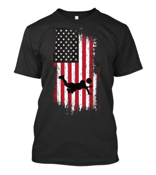 Fourth Of July Volleyball American Flag Dive T-Shirt