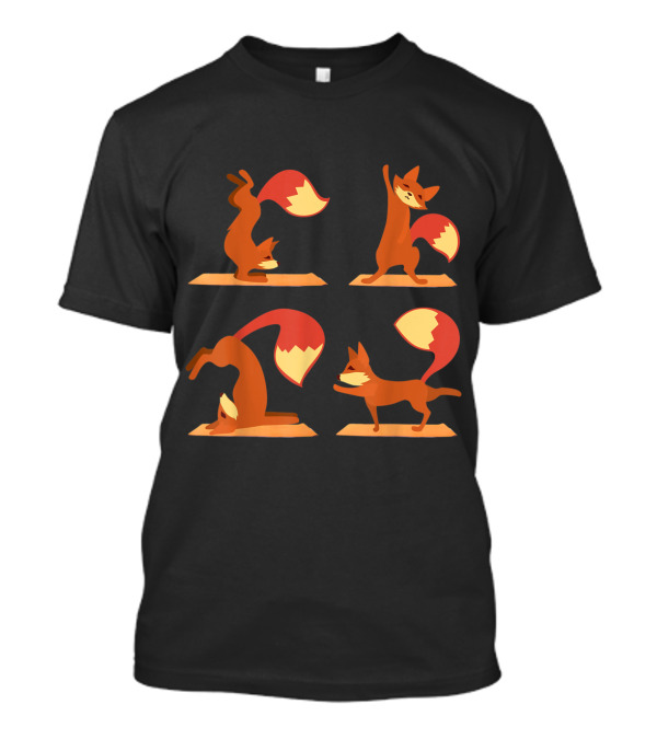 Cute Fox Yoga Poses For Animal And Yoga Enthusiasts T-Shirt