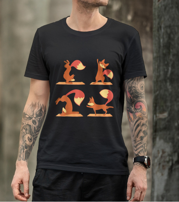 Cute Fox Yoga Poses For Animal And Yoga Enthusiasts T-Shirt