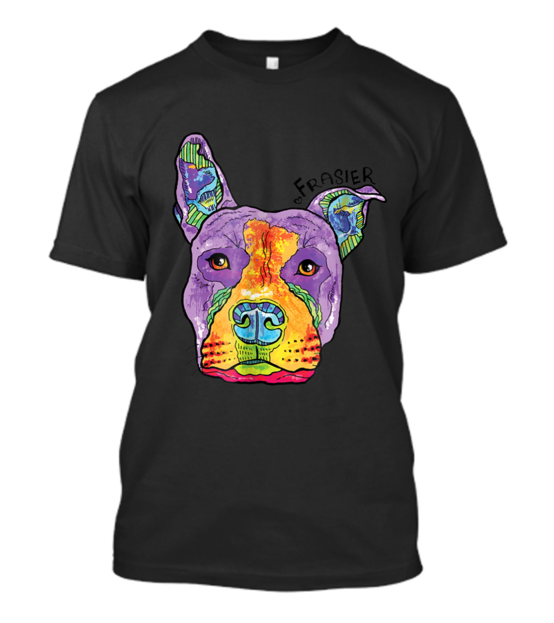 Frasier Colorful Rescue Pitbull T-Shirt