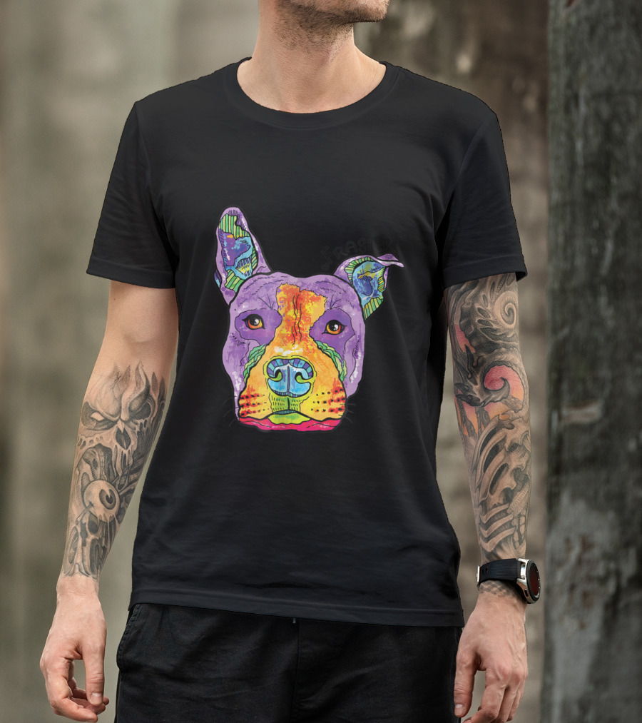 Frasier Colorful Rescue Pitbull T-Shirt