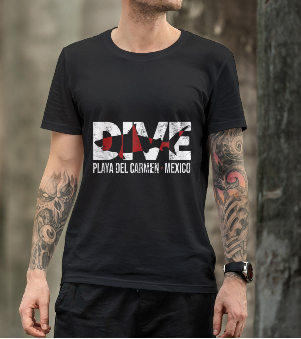 DIVE Mexico Playa Del Carmen SCUBA Shark T-Shirt