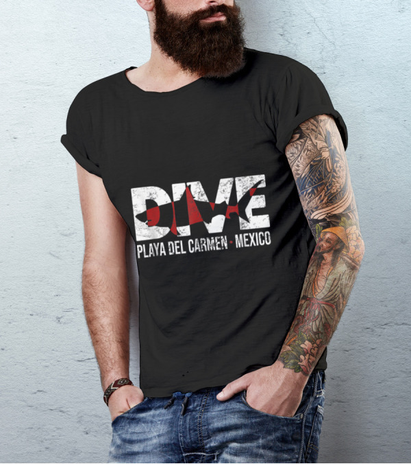 DIVE Mexico Playa Del Carmen SCUBA Shark T-Shirt