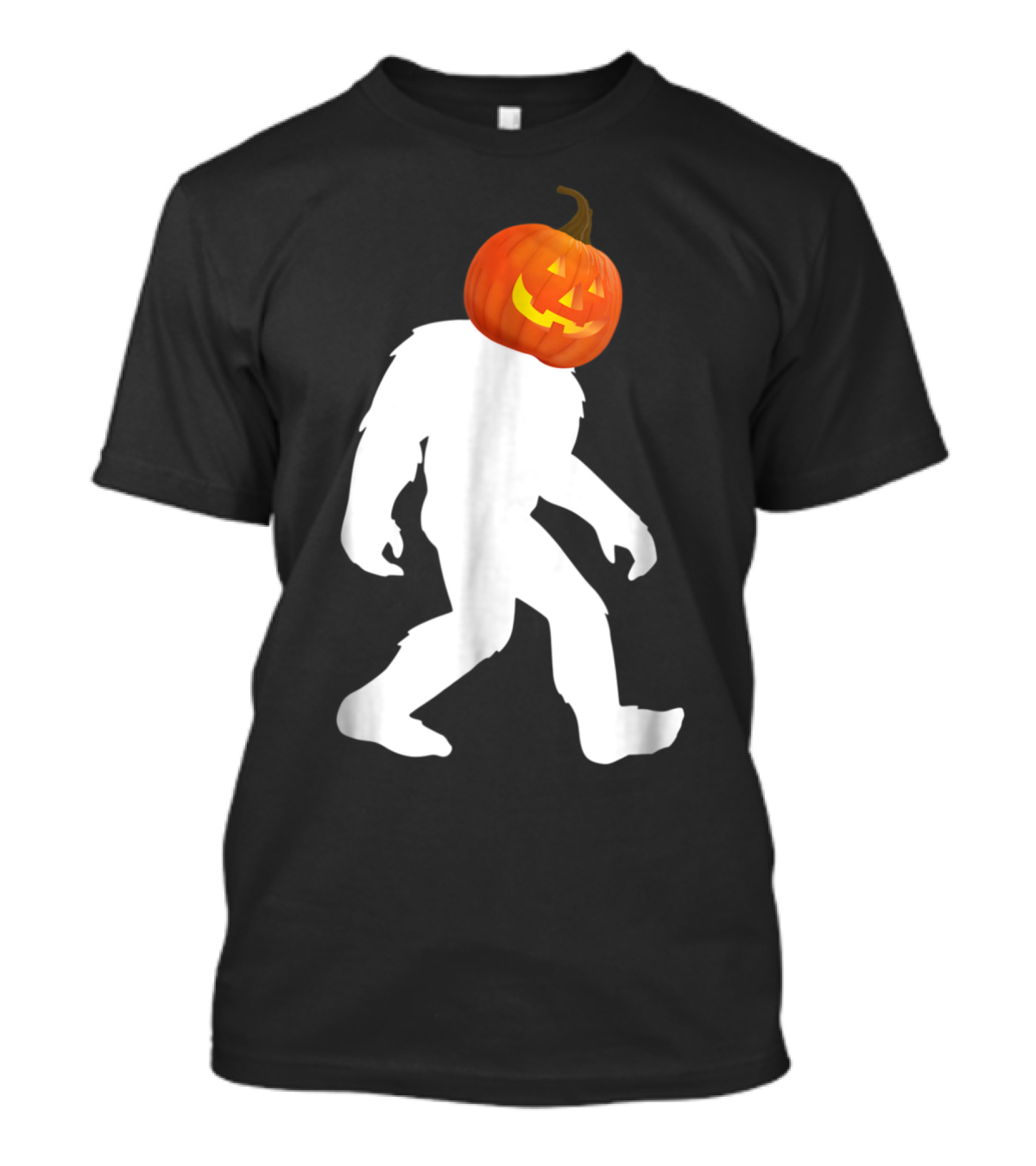 Bigfoot Halloween Costume Sasquatch With Jack-O'-Lantern Head T-Shirt
