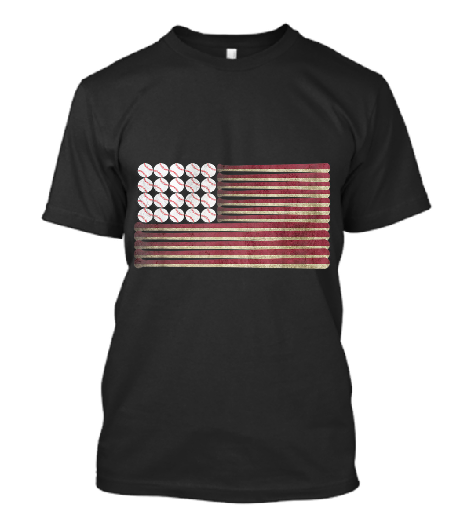 American Flag Made Of Baseballs And Bats Sports T-Shirt