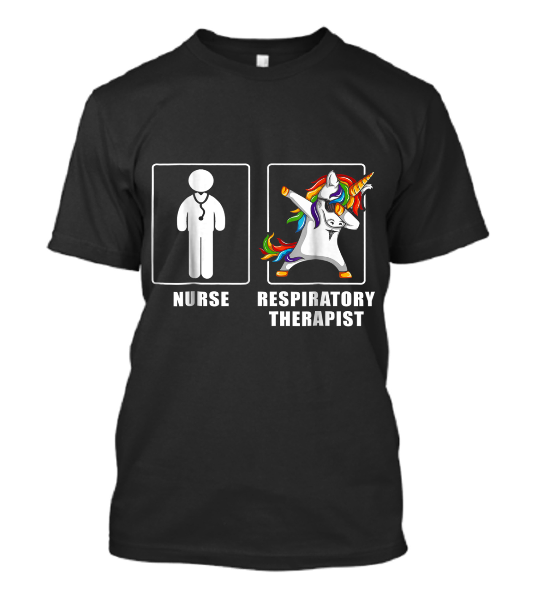 Nurse Versus Respiratory Therapist Unicorn Dab With Colorful Mane T-Shirt