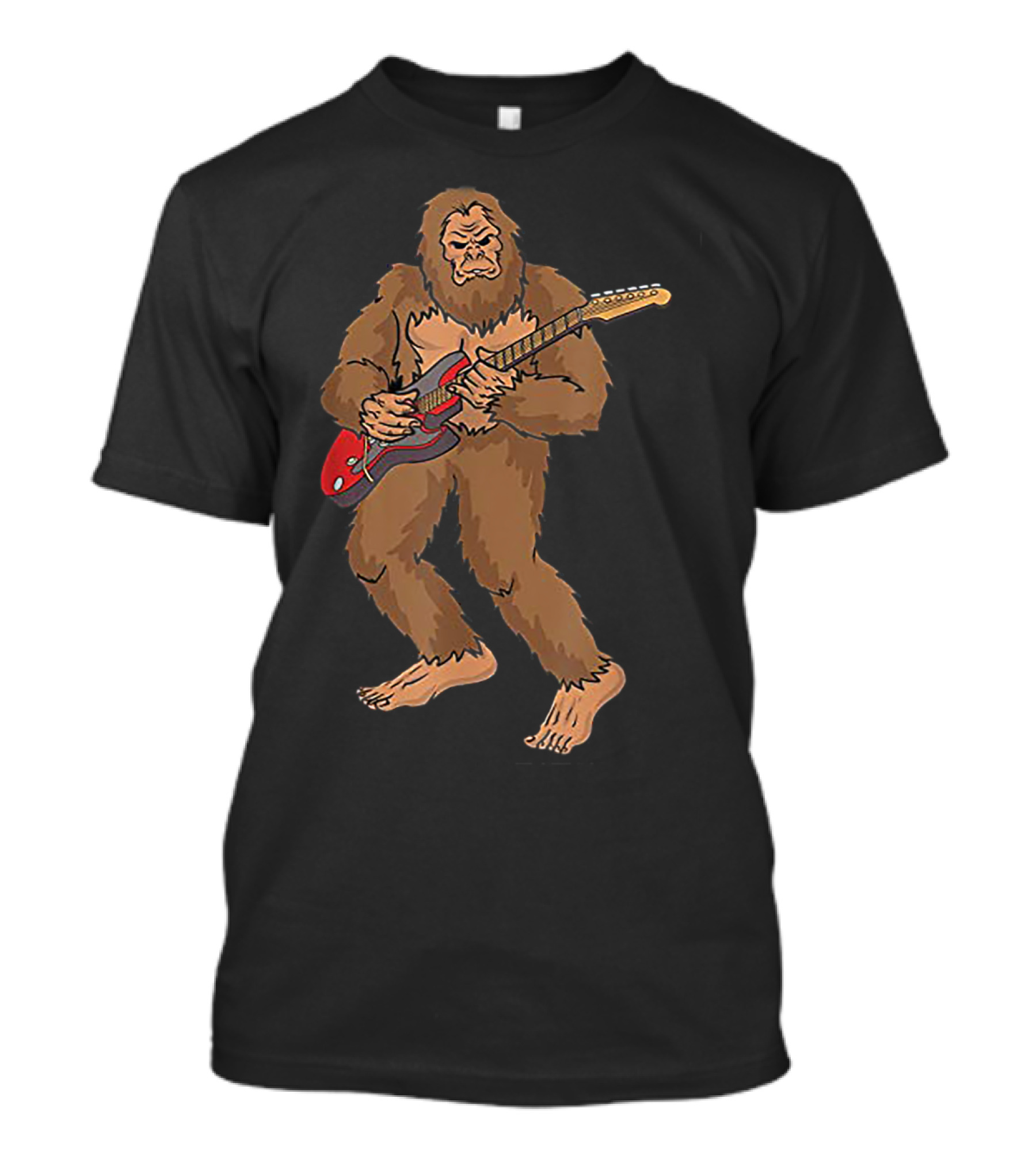 Bigfoot Jamming On Electric Guitar With Rock Vibes T-Shirt