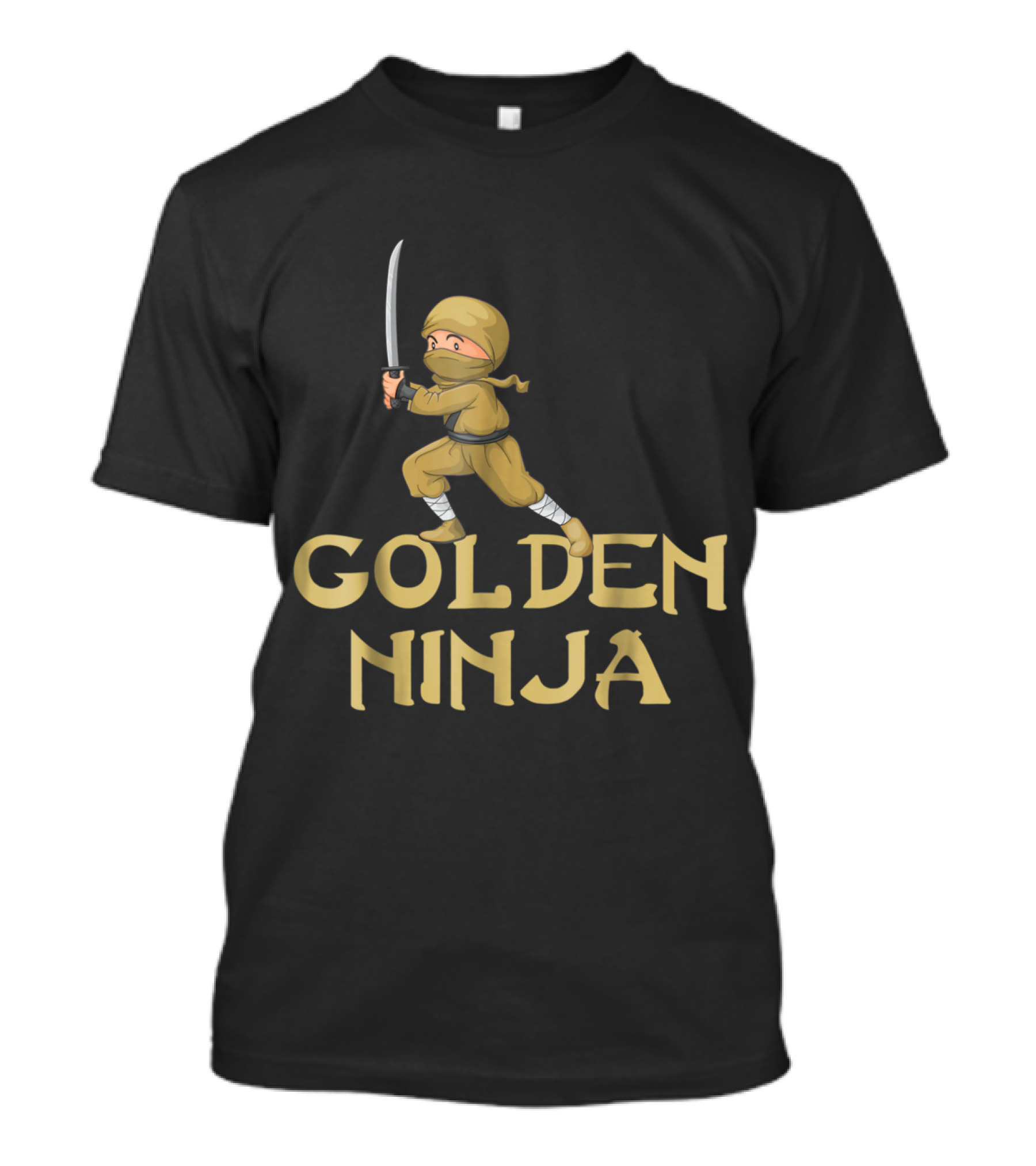 Golden Ninja Gold Ninja Sword Warrior T-Shirt