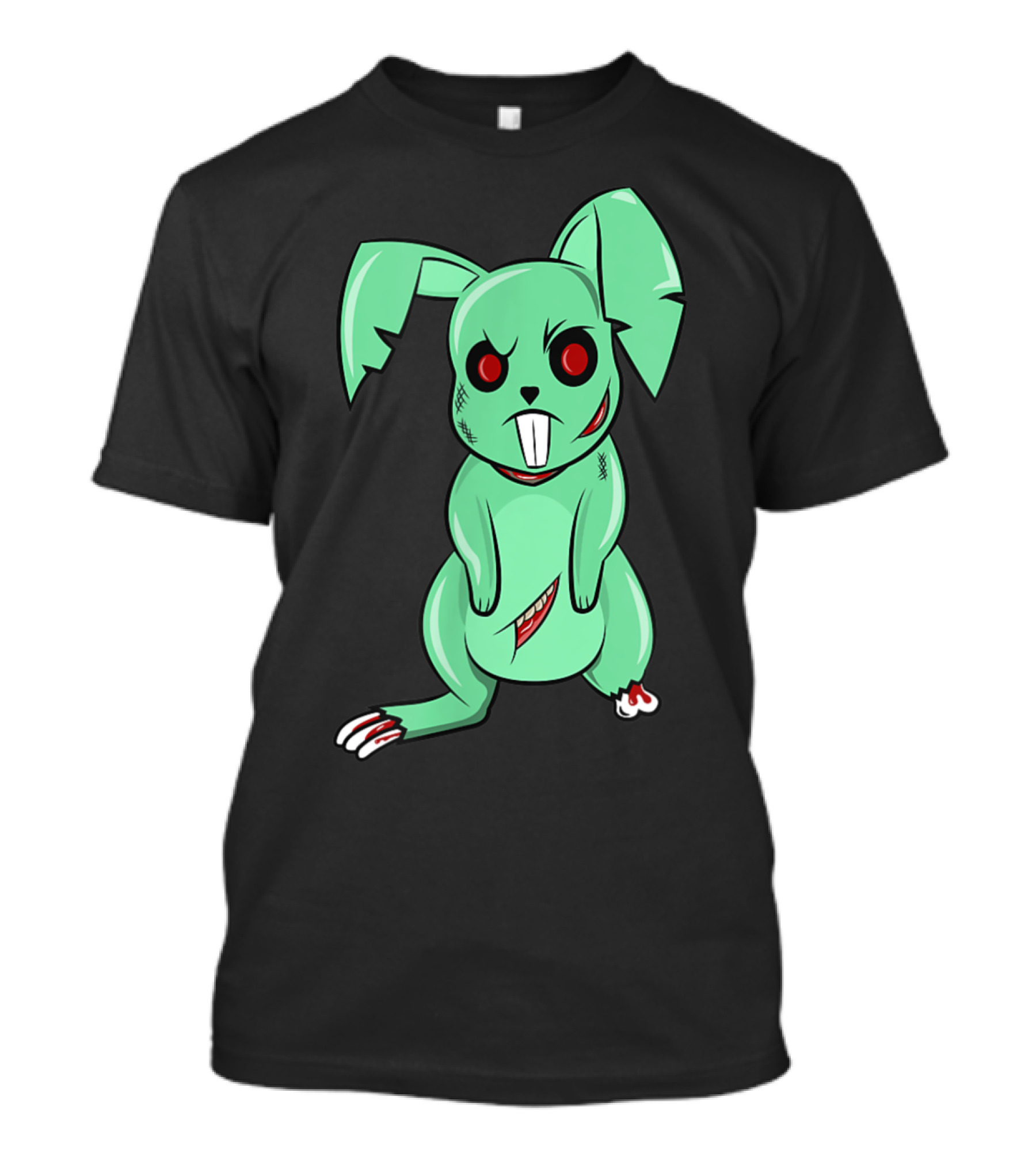 Funny Easter Zombie Rabbit With Cute Green Bunny T-Shirt