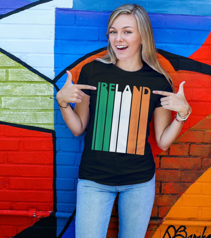 Ireland Vintage Flag With Tricolor Stripe T-Shirt