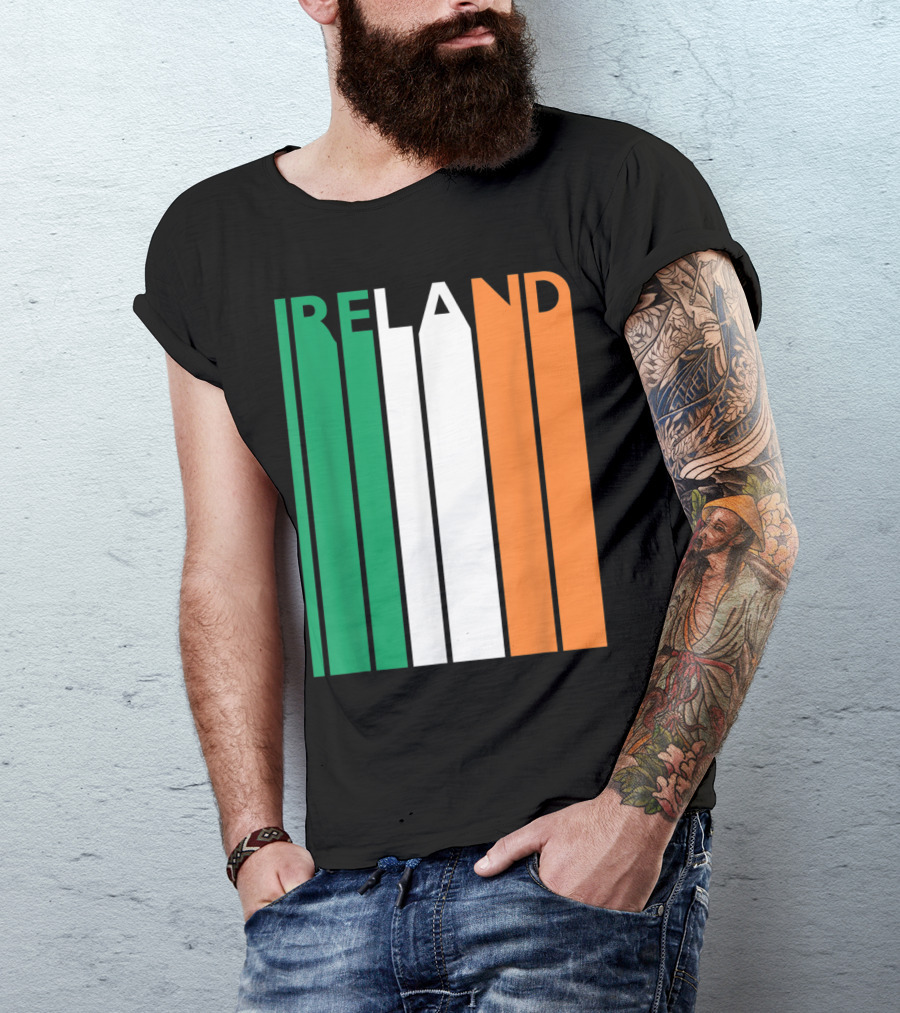 Ireland Vintage Flag With Tricolor Stripe T-Shirt