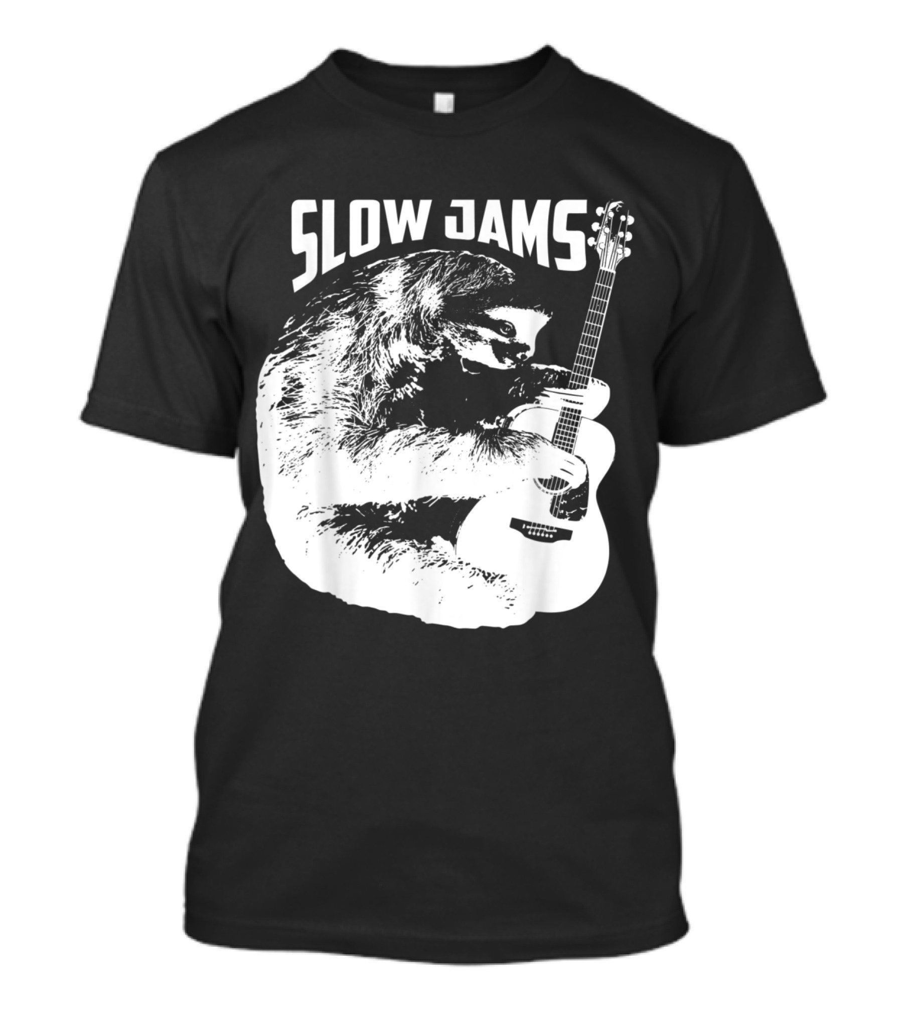 Slow Jams Sloth Playing Guitar Grooves T-Shirt