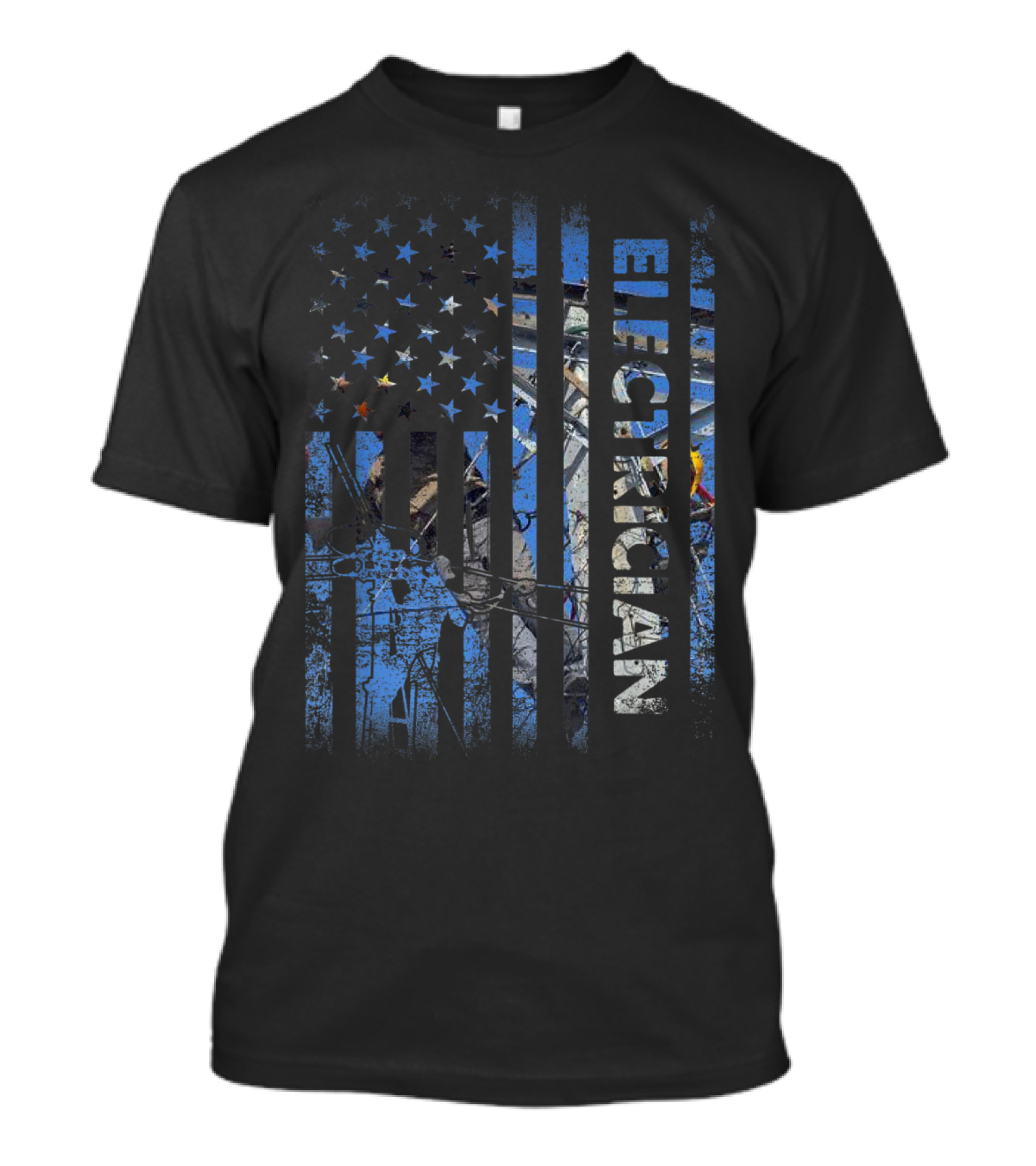 Electrician Stars And Stripes American Flag Patriotic T-Shirt