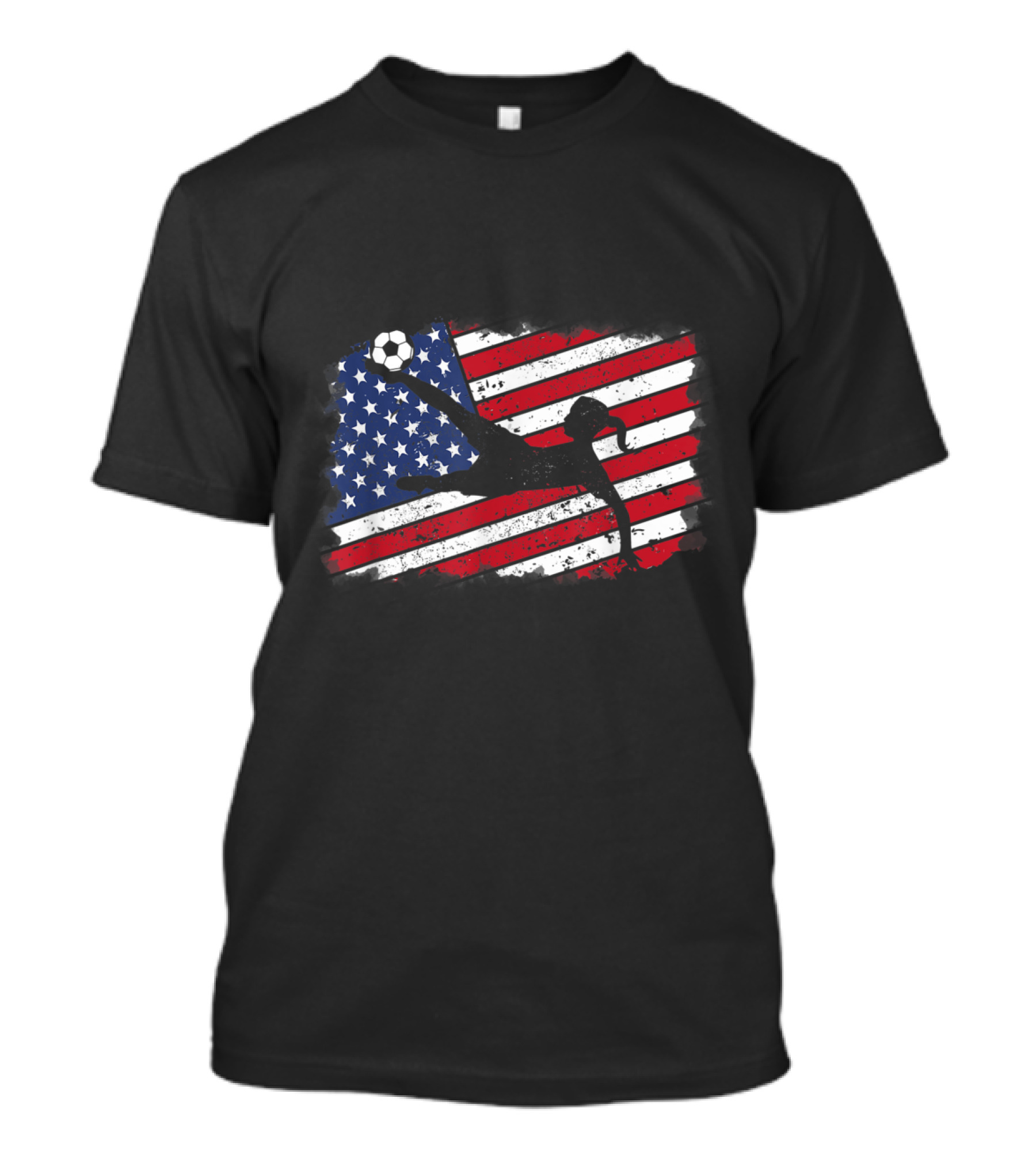 Cool USA Soccer American Flag Kick T-Shirt