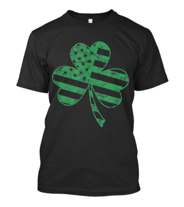 Vintage Shamrock With Irish American Flag T-Shirt