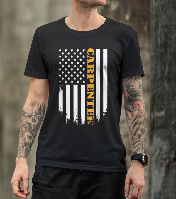 American Flag With Bold Carpenter T-Shirt