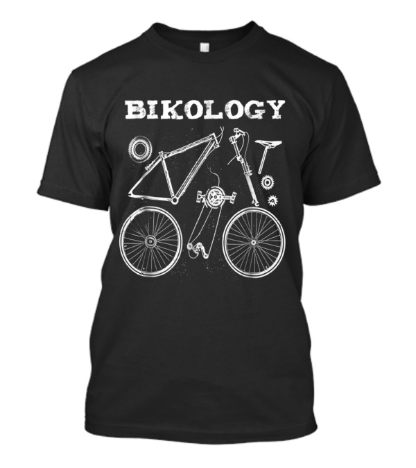 Bikology Bicycle Fan Mechanic Gear And Frame Blueprint T-Shirt