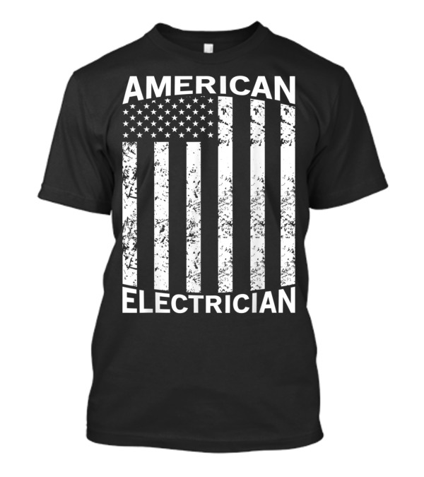 American Flag Distressed Electrician T-Shirt