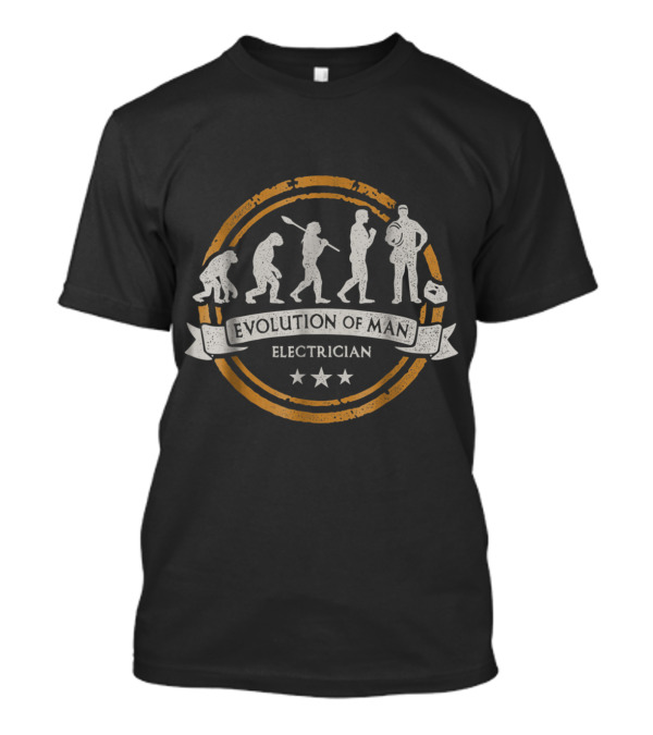 Evolution Of Man Electrician With Technical Humor Iconic T-Shirt