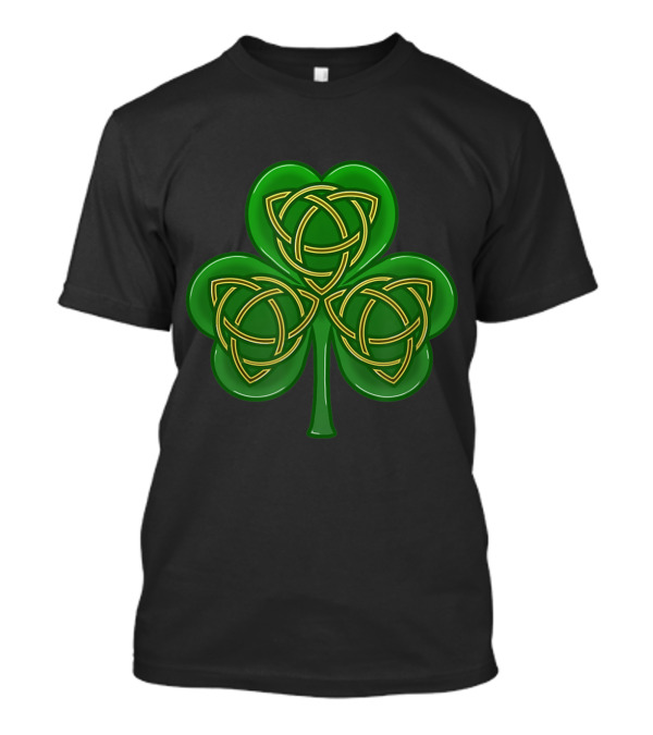 Irish Celtic Trinity Knot Green Shamrock T-Shirt