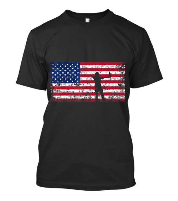 American Flag With Bow Archer T-Shirt