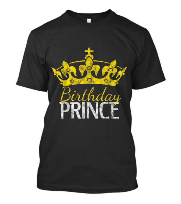 Birthday Prince Yellow Crown T-Shirt