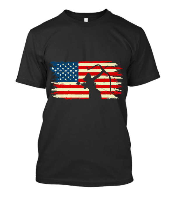 American Flag Archery Team Premium Bow And Arrow T-Shirt