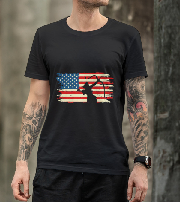 American Flag Archery Team Premium Bow And Arrow T-Shirt
