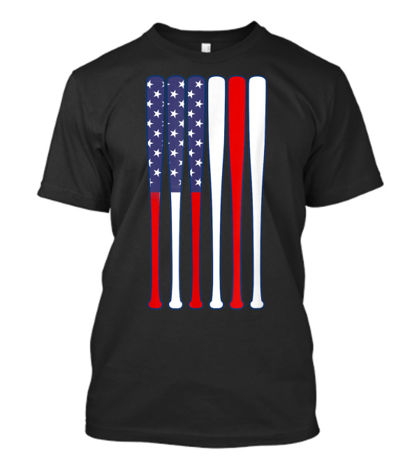 American Flag Stars And Stripes Baseball Dad T-Shirt