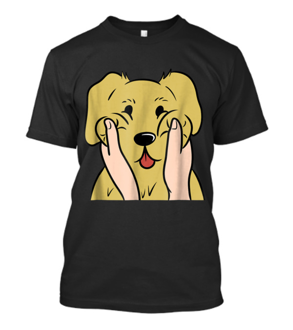 Golden Retriever Chubby Cheeks Cute Face Hands Playful Puppy T-Shirt