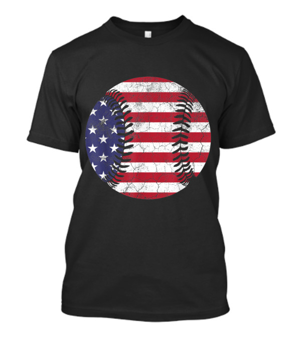 American Flag Baseball Stars And Stripes July 4th USA T-Shirt