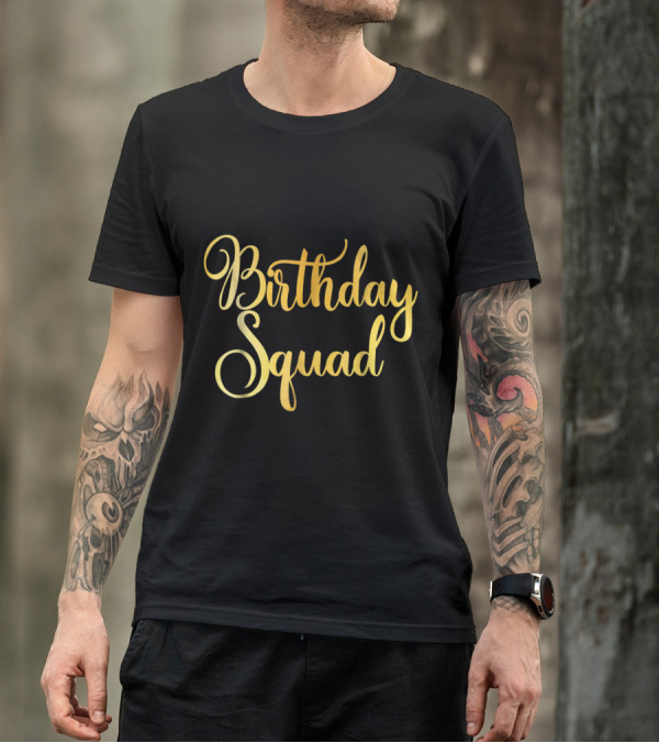 Birthday Squad Gold Desi T-Shirt