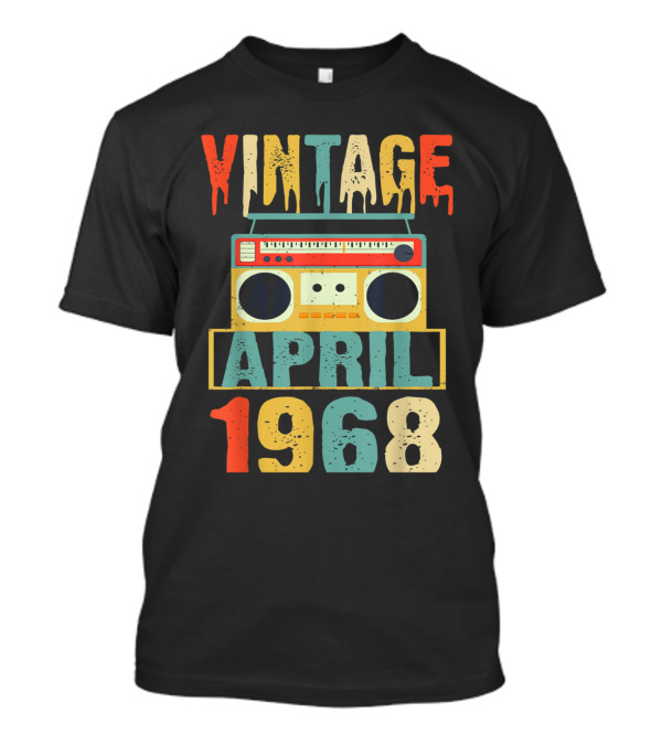 Vintage April 1968 Retro Boombox T-Shirt