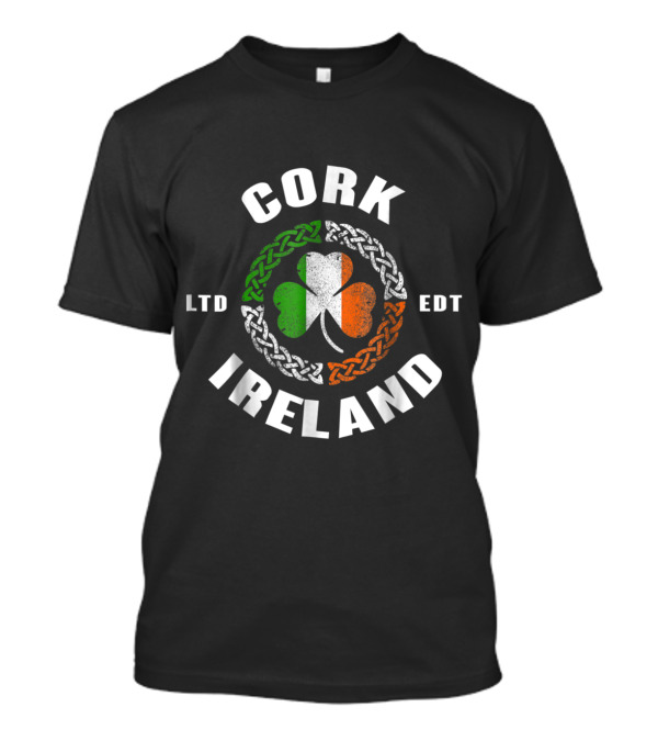 CORK Ireland LTD EDT Shamrock With Irish Flag Colors T-Shirt