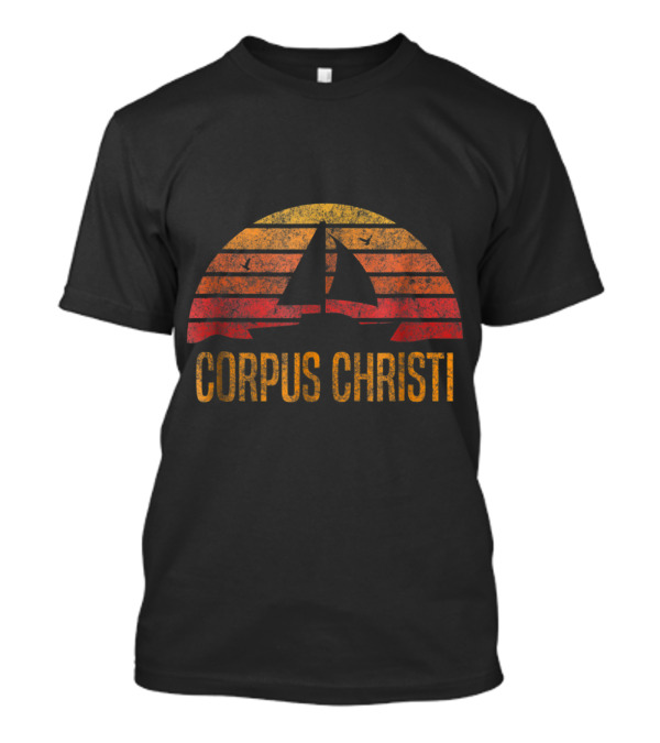 Corpus Christi Vintage Sunset Sailing Sailboat T-Shirt