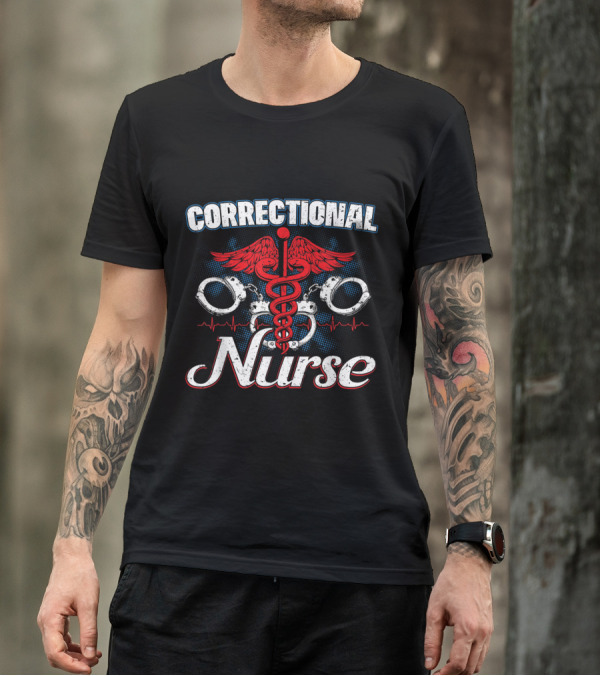 Correctional Nurse Caduceus Handcuffs T-Shirt