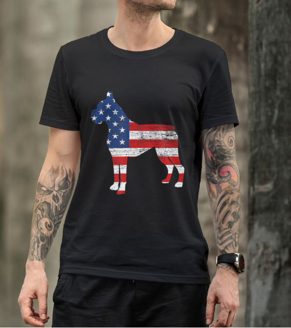 American Flag Boxer Dog Lover Patriotic 4th Of July T-Shirt