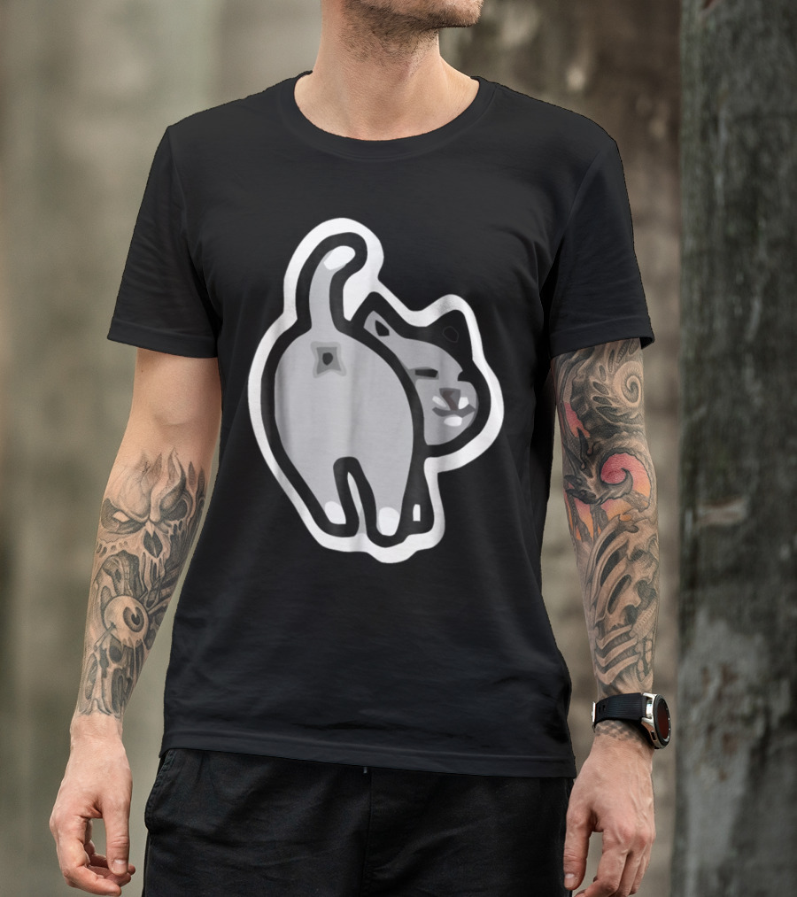 Bitmoji Cat Butt Cartoon Sticker T-Shirt
