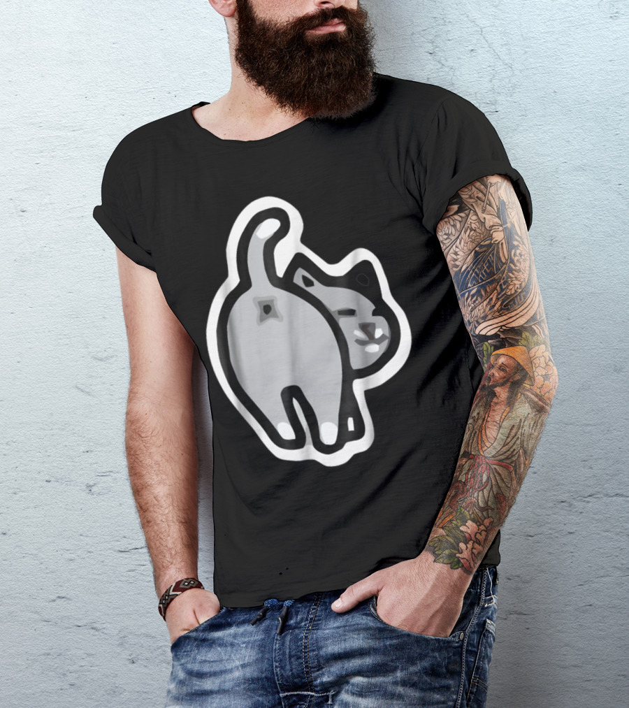 Bitmoji Cat Butt Cartoon Sticker T-Shirt