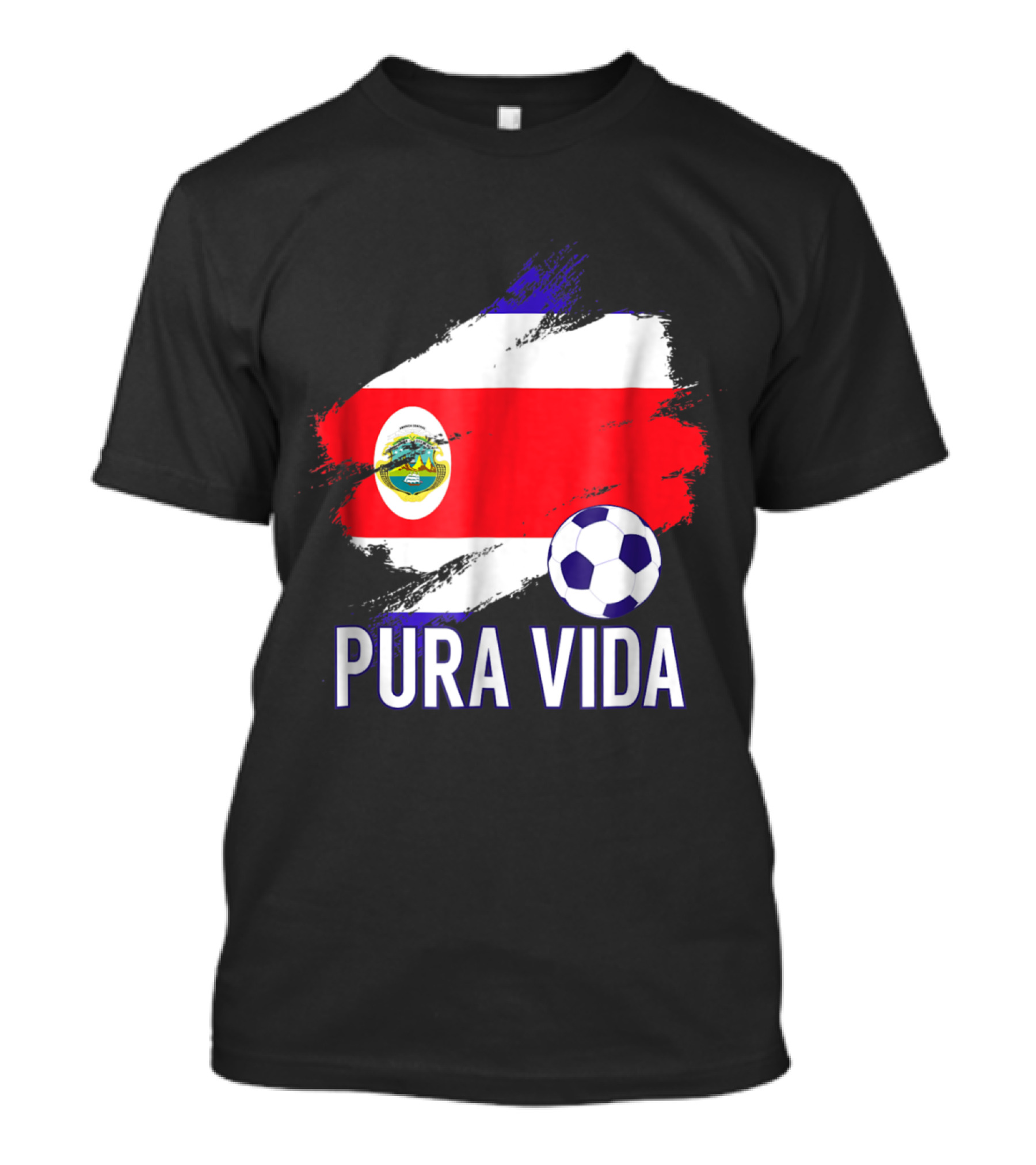 Pura Vida Costa Rica Soccer Flag Fan T-Shirt