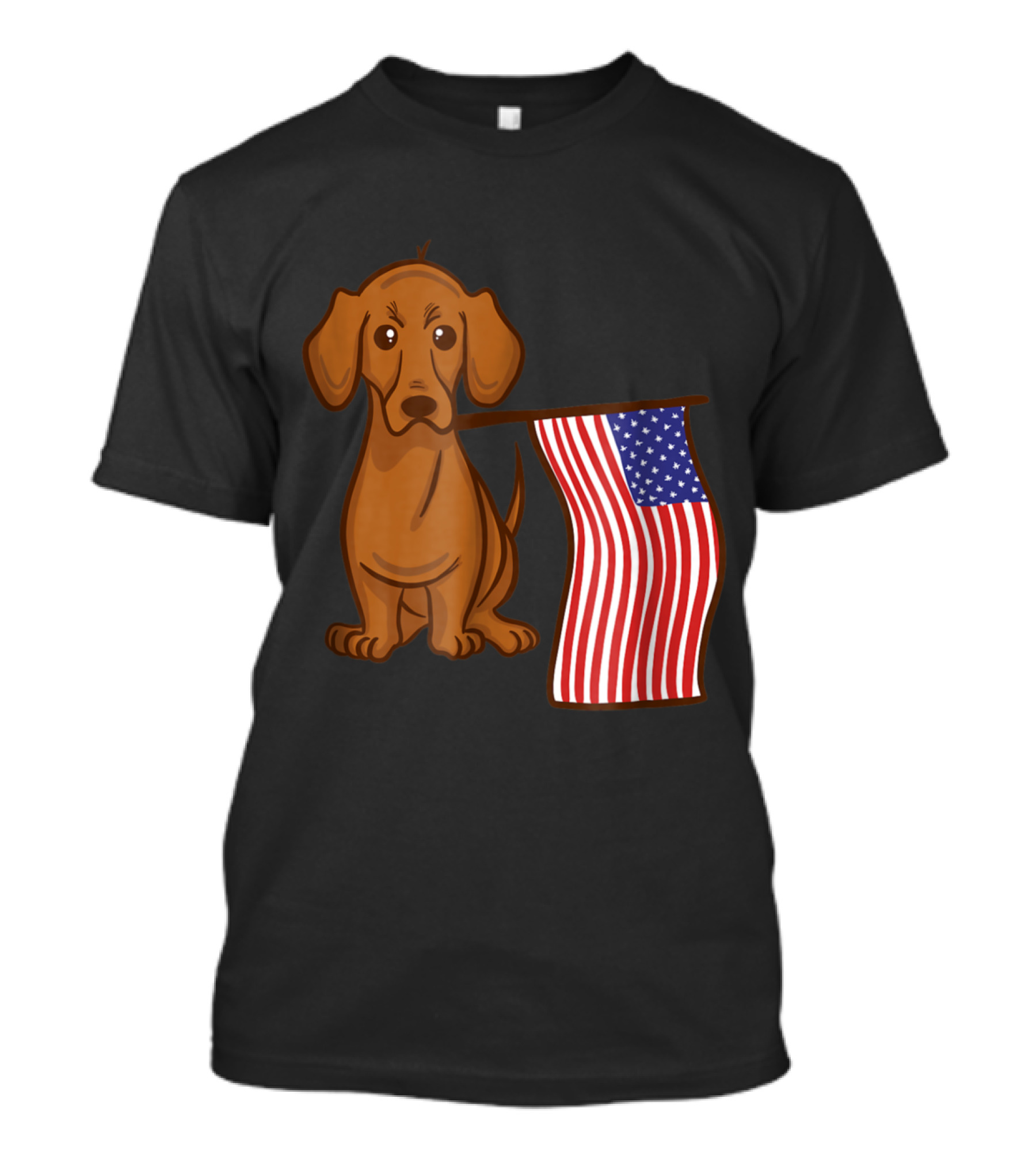 Dachshund With American Flag T-Shirt
