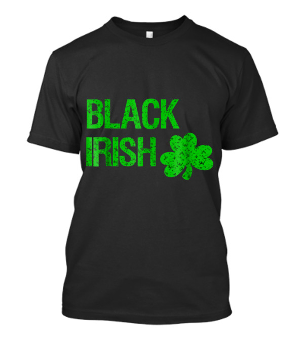 Black Irish Green Shamrock T-Shirt