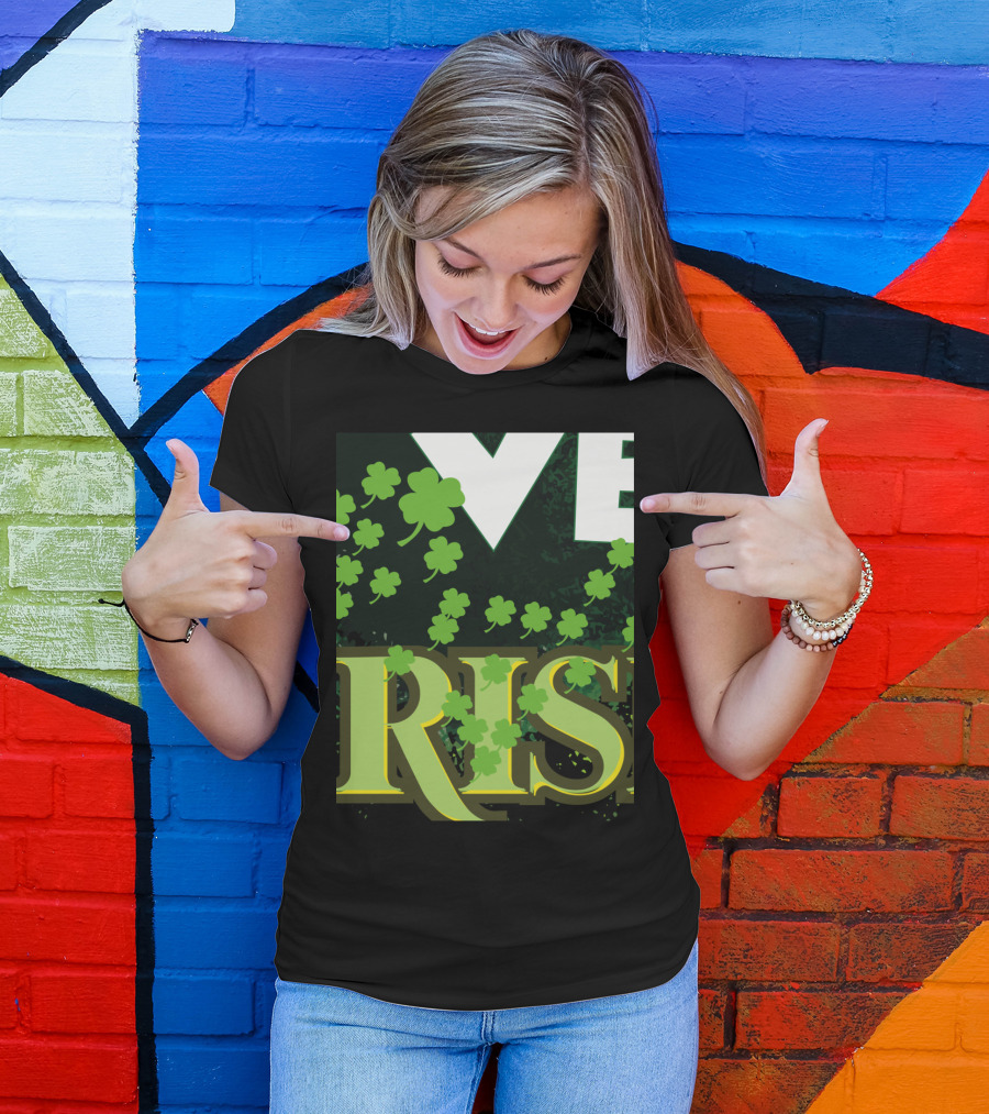 Love Irish Green Heart Shamrock T-Shirt