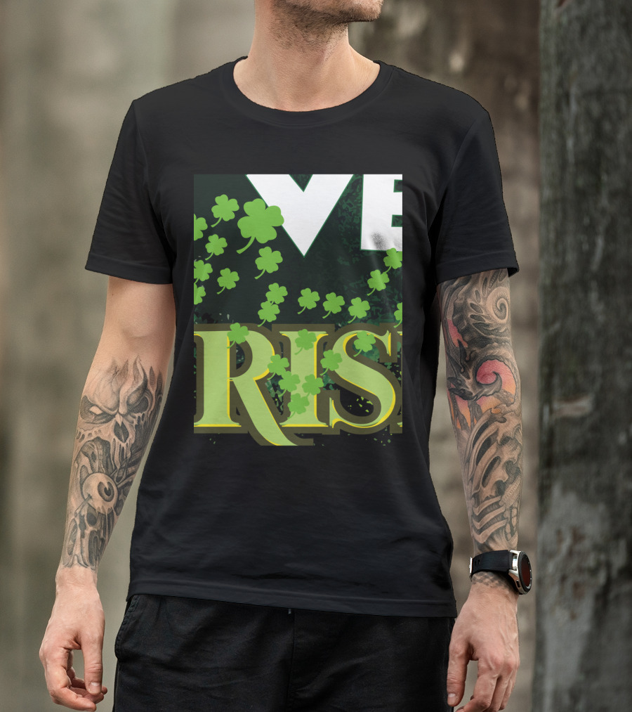 Love Irish Green Heart Shamrock T-Shirt
