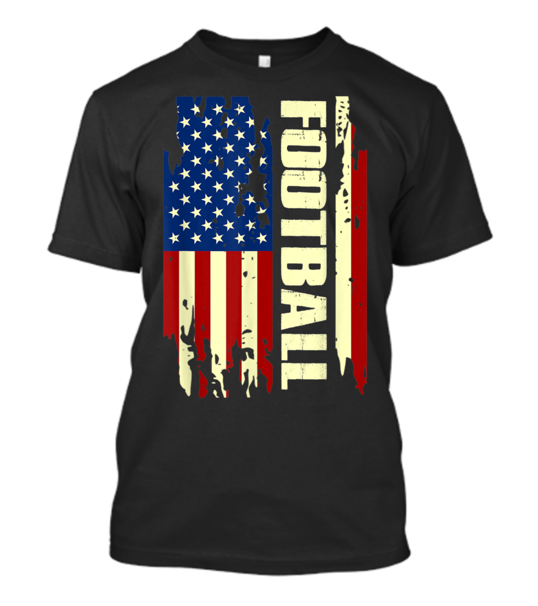 American Flag Grunge Football Patriotic T-Shirt