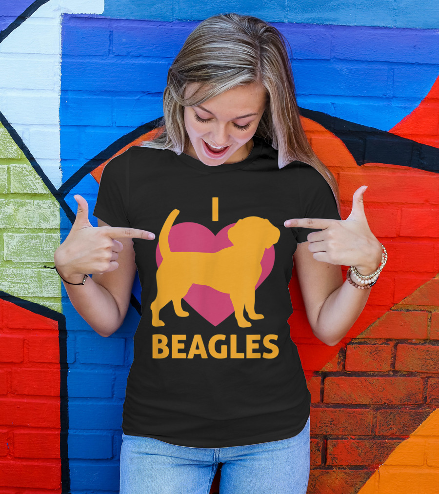 I Love Beagles Heart BEAGLE Pet Lover T-Shirt